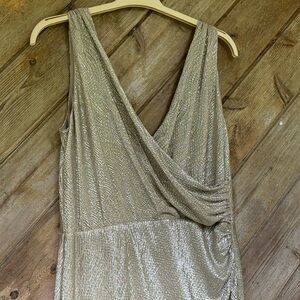 Ralph Lauren evening shiny gold textured gown size 12